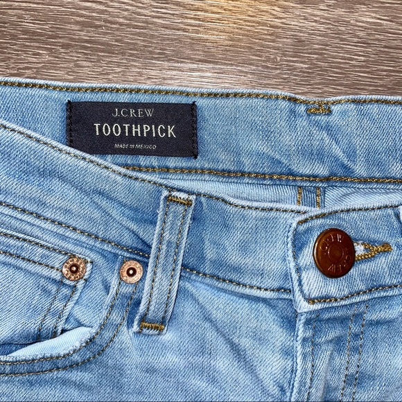J. Crew Toothpick Light Wash Skinny Jeans - Size 26 - Picture 3 of 6
